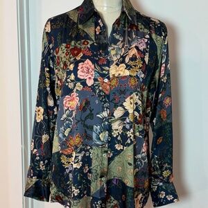 ZARA Floral Patchwork Blouse